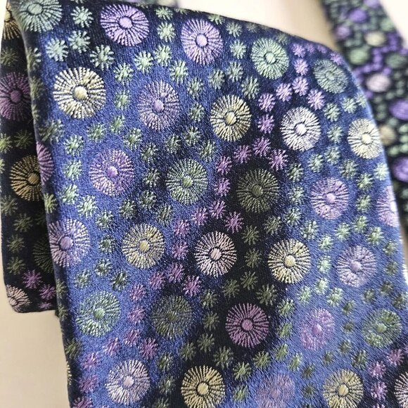 Simon Carter London Handmade Floral Theme Embroidery Silk Tie W3.5 in L 58.5 in - Picture 5 of 15